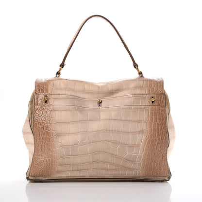 Saint Laurent Nubuck Croc Embossed Large Muse Two Beige 4 of 20