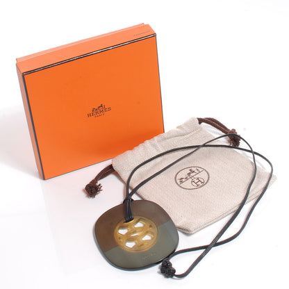 Hermes Buffalo Horn Lacquer Lift Necklace GM Black 5 of 6