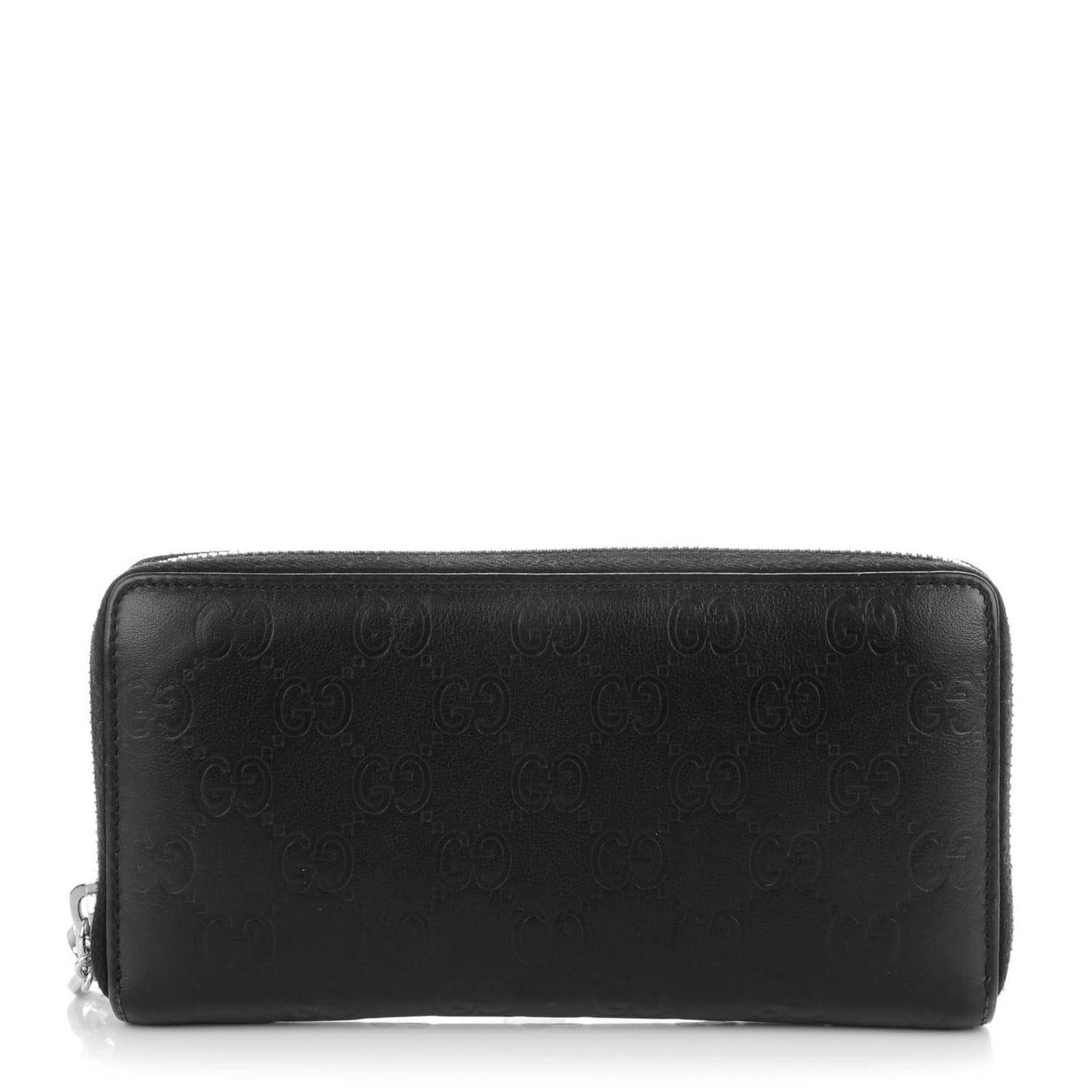 Guccissima Large Twins Zip Around Wallet Black