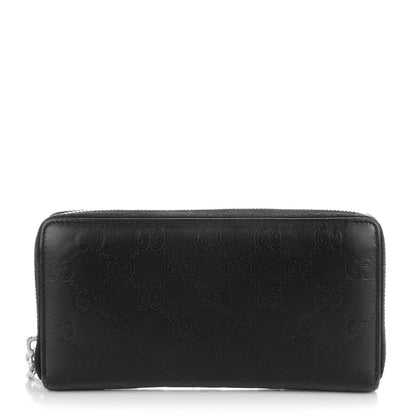Gucci Guccissima Large Twins Zip Around Wallet Black 1 of 8