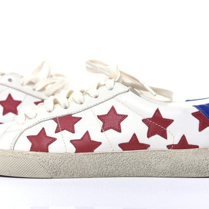 Saint Laurent Calfskin Star Court Sneakers 38.5 White Red 11 of 15