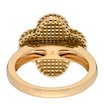 Van Cleef & Arpels 18K Yellow Gold Diamond Mother of Pearl Vintage Alhambra Ring 48 4.5 2 of 3