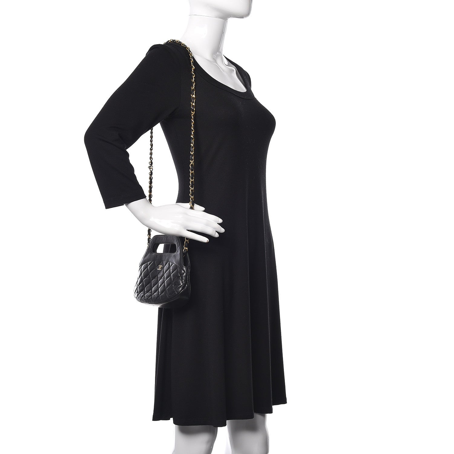 Chanel Lambskin Quilted CC Shoulder Bag Black 2 of 15