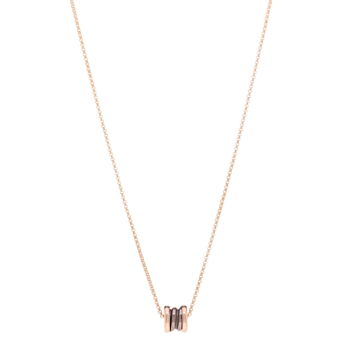 18K Rose Gold Cermet Small B.Zero1 Pendant Necklace