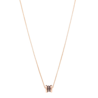 Bulgari 18K Rose Gold Cermet Small B.Zero1 Pendant Necklace 1 of 4