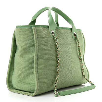 Chanel Mixed Fibers Small Deauville Tote Green 4 of 13