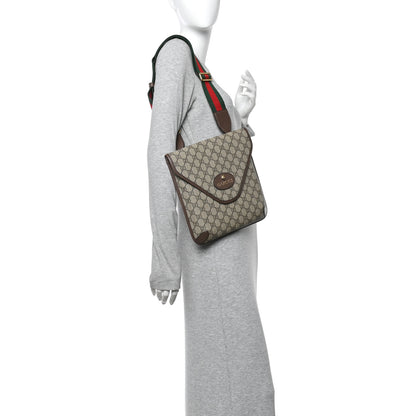 Gucci GG Supreme Monogram Web Medium Neo Vintage Flap Messenger Bag Beige New Acero 2 of 10