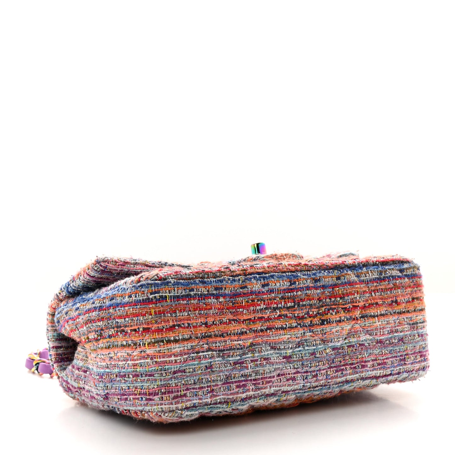 Tweed Quilted Mini Rectangular Flap Blue Pink Orange