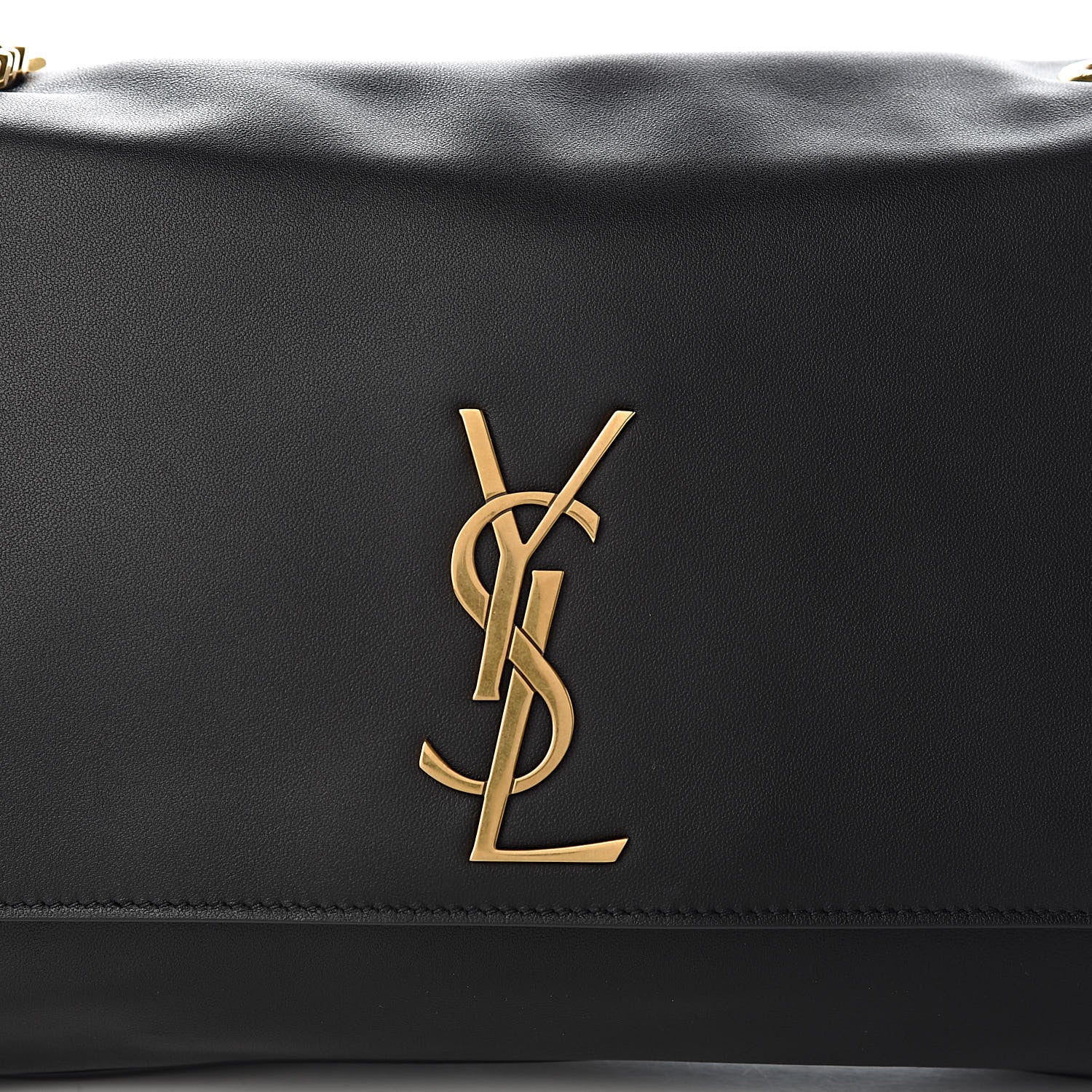 Saint Laurent Smooth Calfskin Suede Medium Reversible Monogram Kate Satchel Black 14 of 15