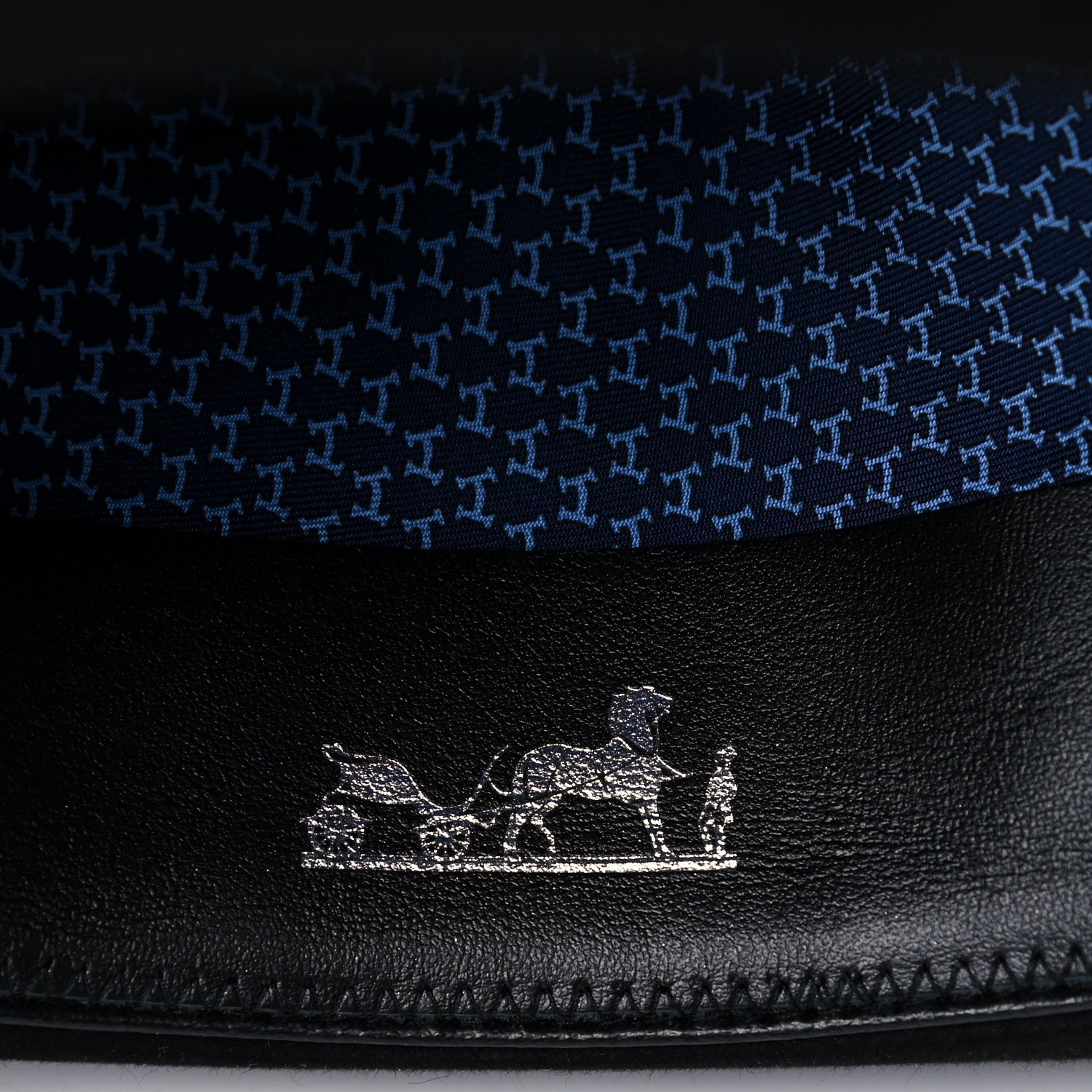 Hermes Felt Alligator Mens Barnabe Hat 57 Black 6 of 10