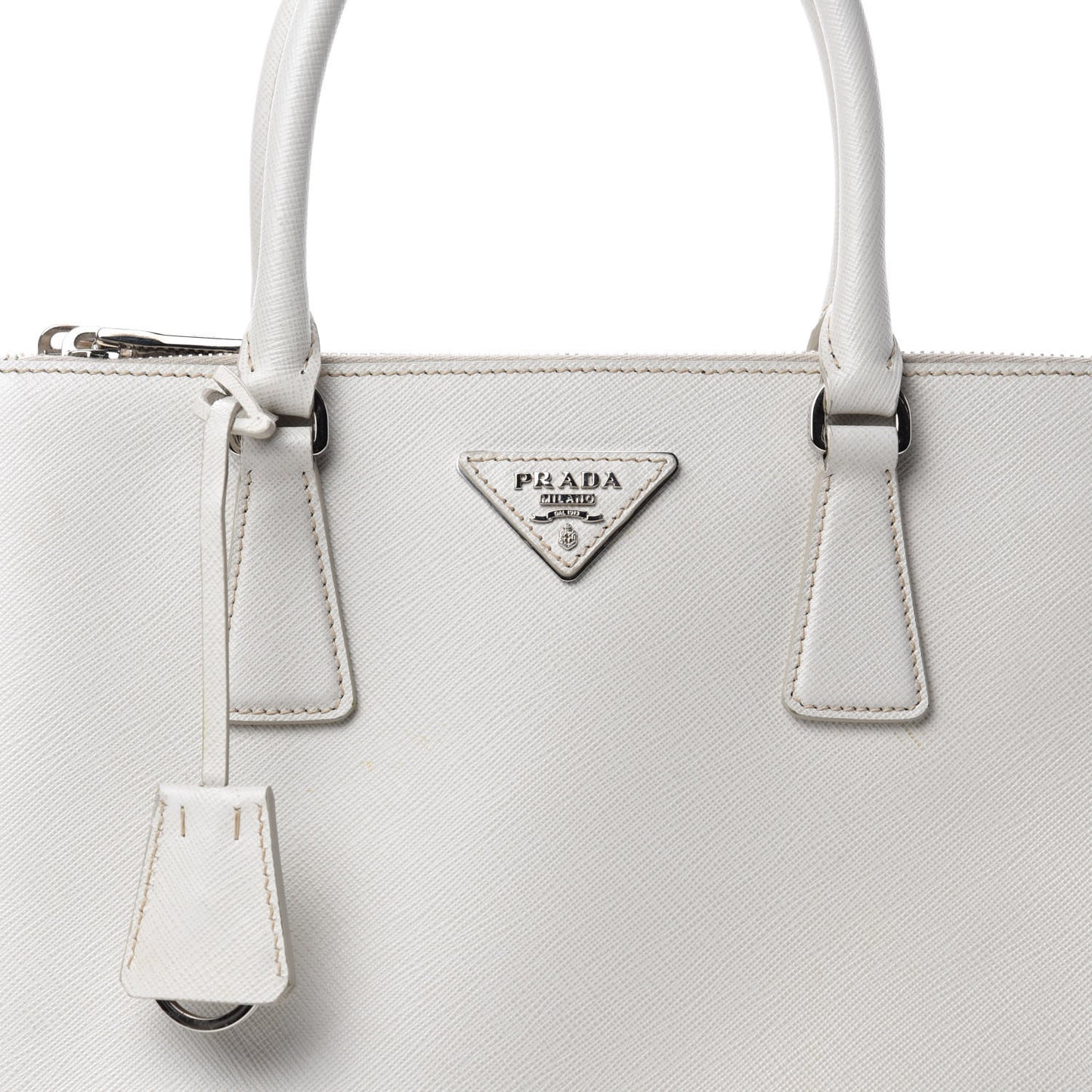 Saffiano Small Galleria Double Zip Tote Talco