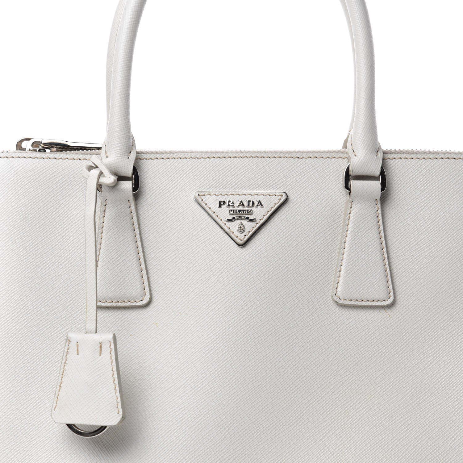 Prada Saffiano Small Galleria Double Zip Tote Talco 17 of 17