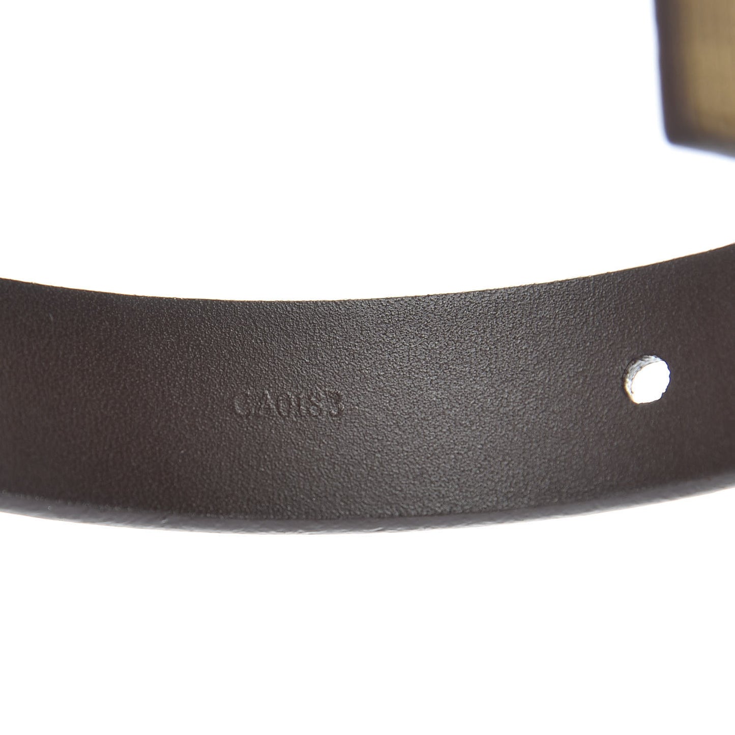 Metallic Calfskin Embossed 20MM LV Initiales Belt 80 32 Gold