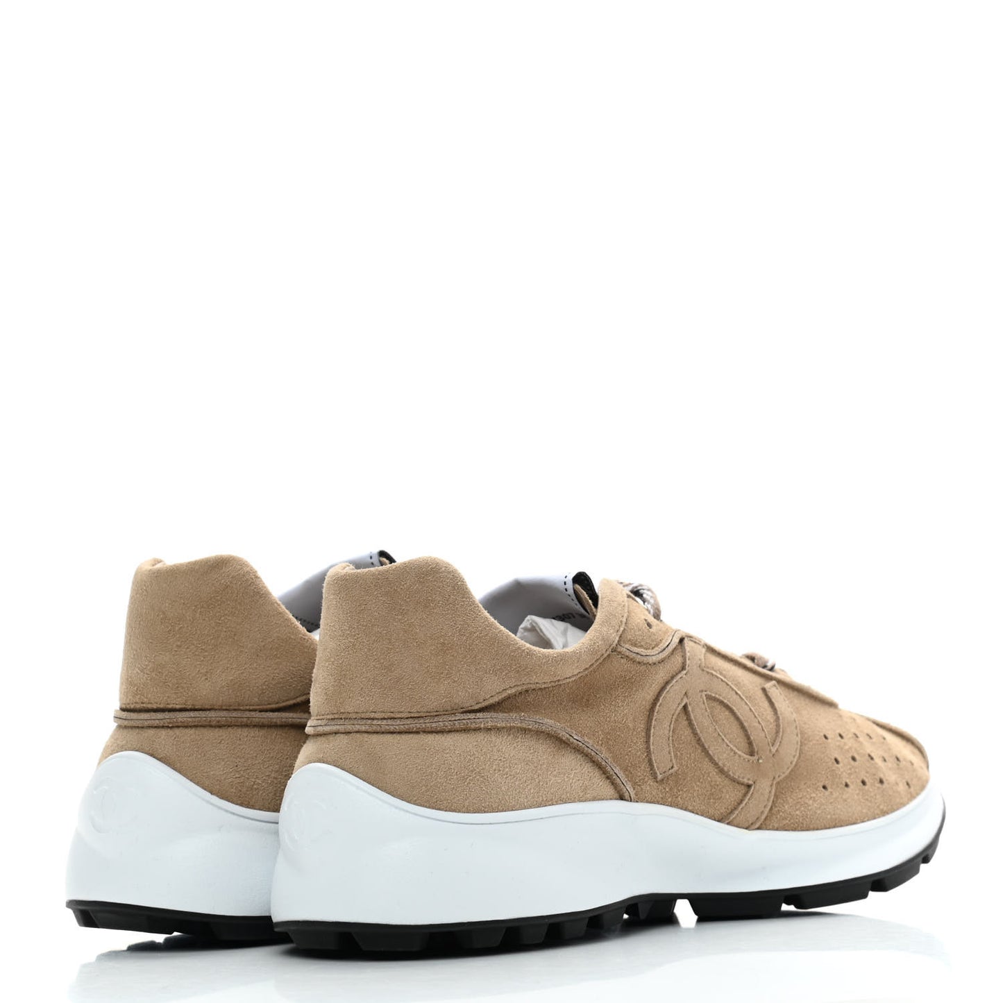 Suede Goatskin CC Sneakers 38 Dark Beige