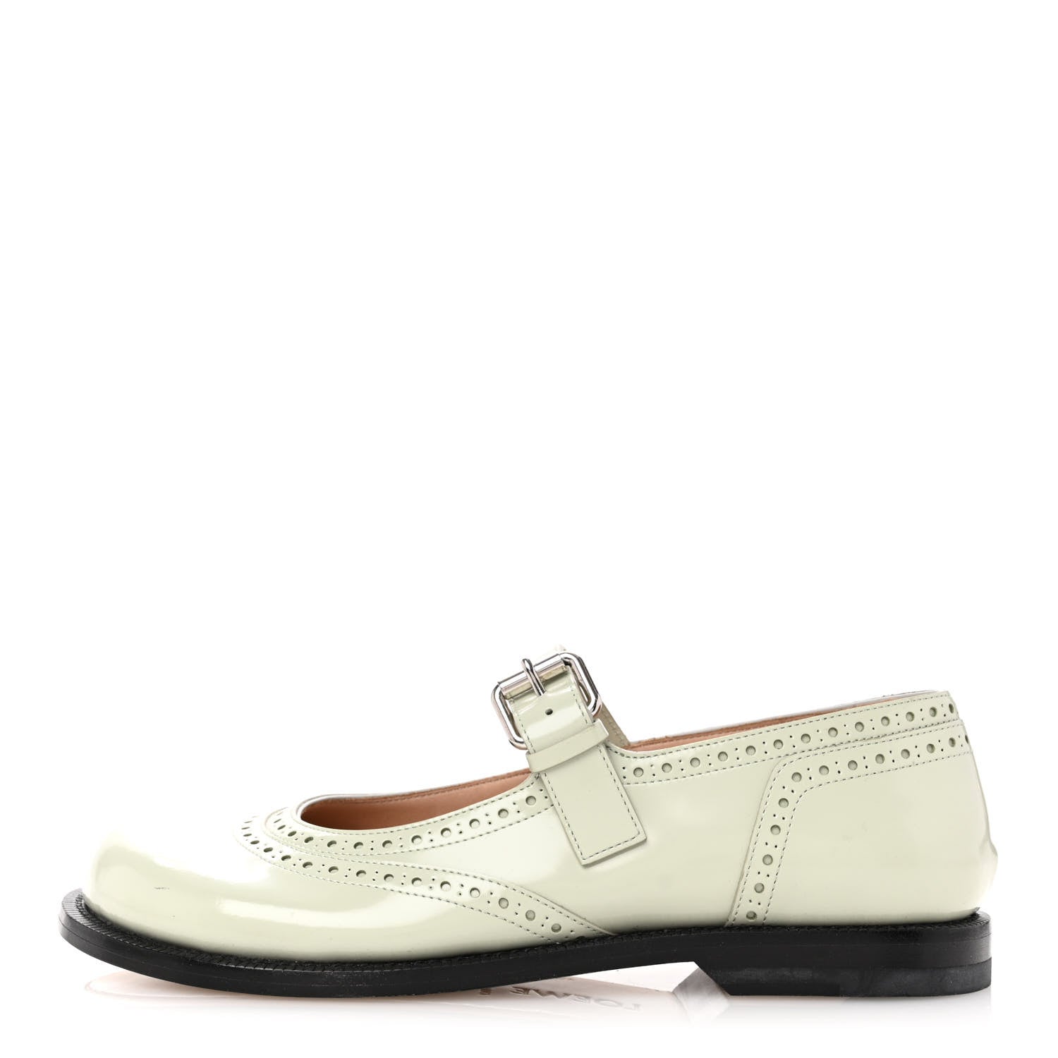 Loewe Brushed Calfskin Mary Jane Flats 37 Light Green 1 of 9
