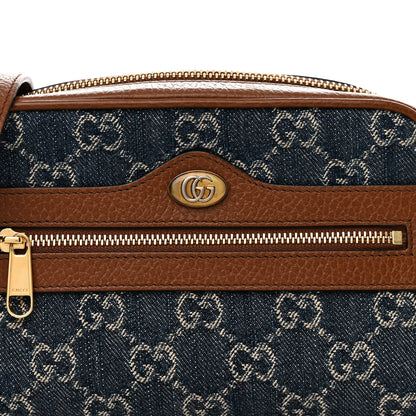Gucci New Denim GG Monogram Dollar Calfskin Mini Ophidia Shoulder Bag Blue Tea Cuir Epilog 10 of 10