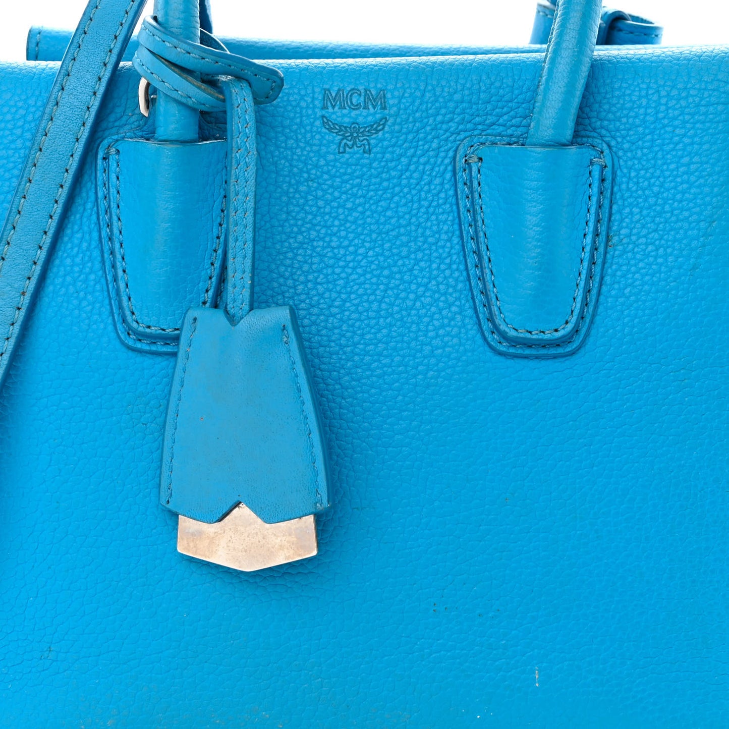 Grained Calfskin Mini Milla Tote Tile Blue