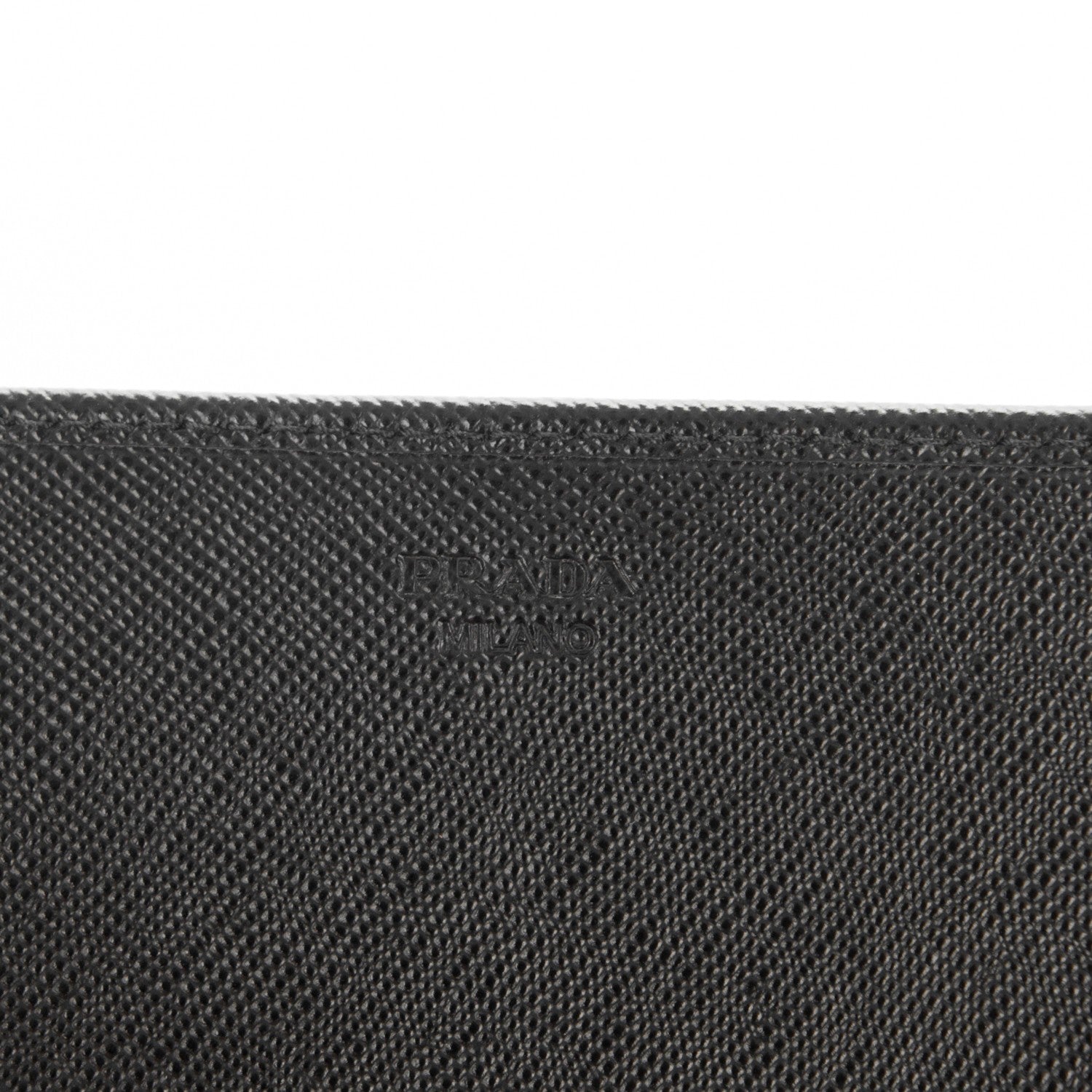 Prada Saffiano Metal Oro Chain Wallet Nero Black 6 of 7