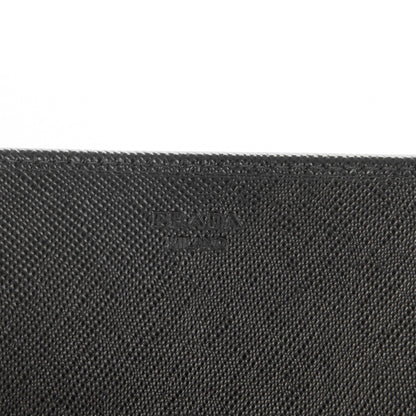 Prada Saffiano Metal Oro Chain Wallet Nero Black 6 of 7