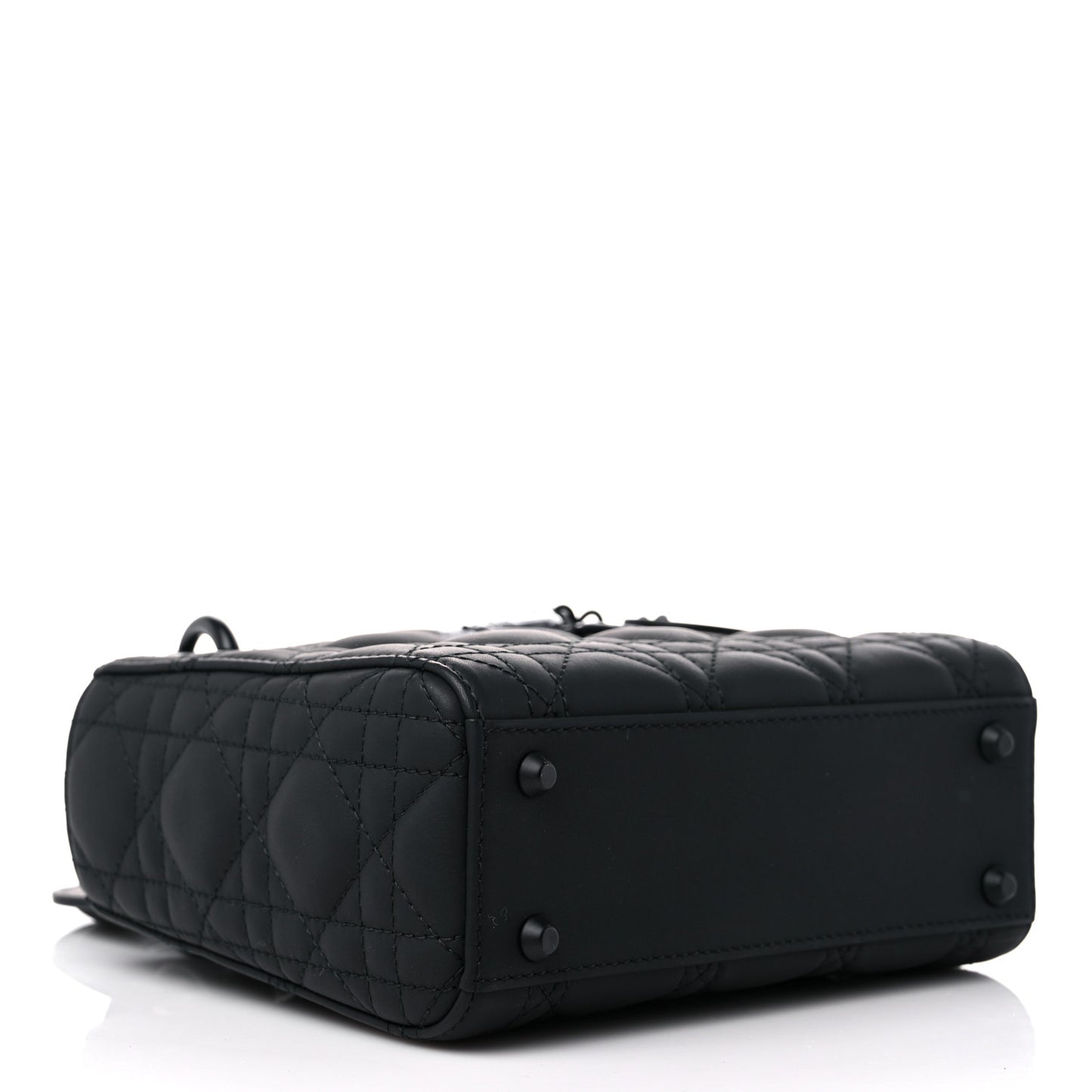 Ultra Matte Calfskin Cannage Mini Lady Dior Black