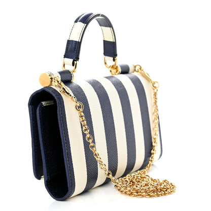 Dolce & Gabbana Dauphine Stripe Mini Von Bag Blue White 3 of 9