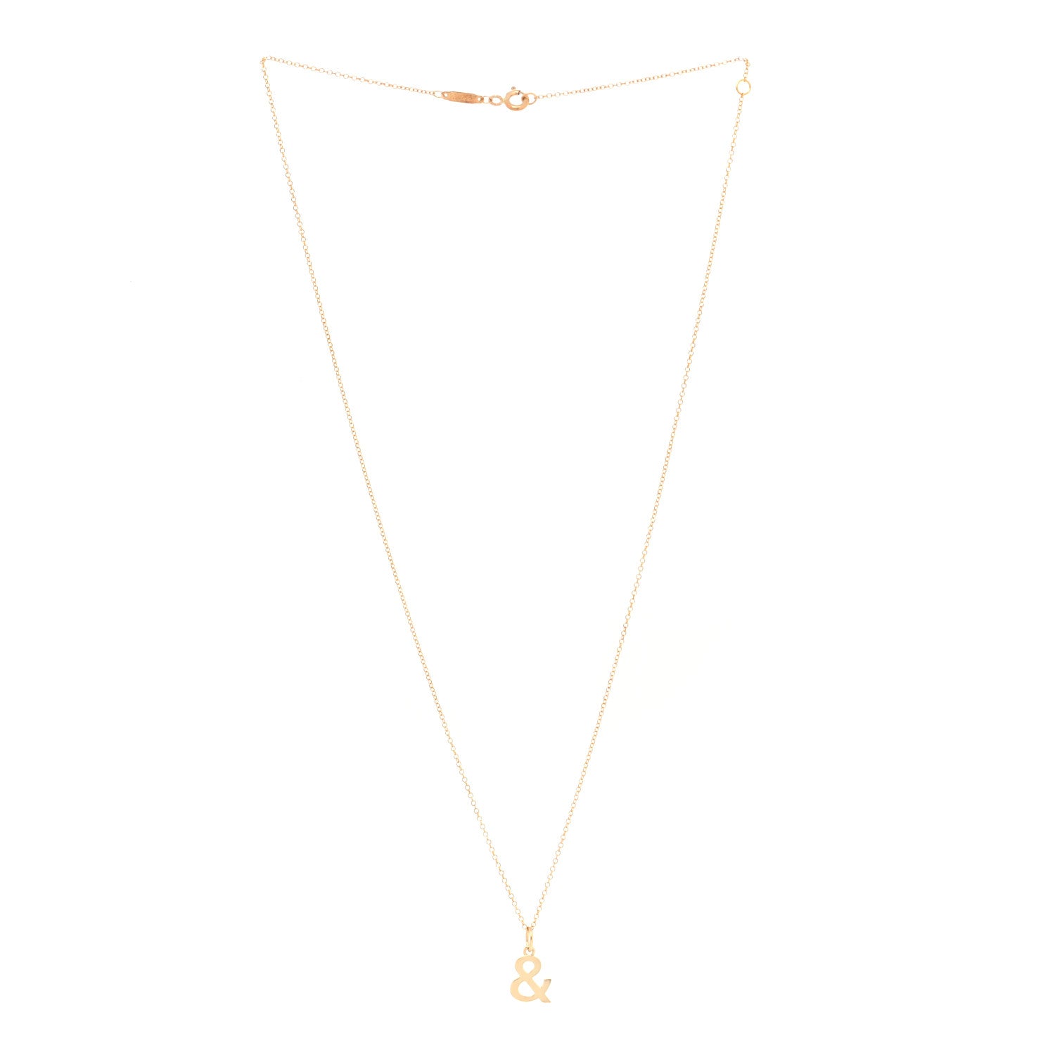 Tiffany 18K Yellow Gold Ampersand Pendant Necklace 2 of 6