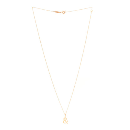 Tiffany 18K Yellow Gold Ampersand Pendant Necklace 2 of 6