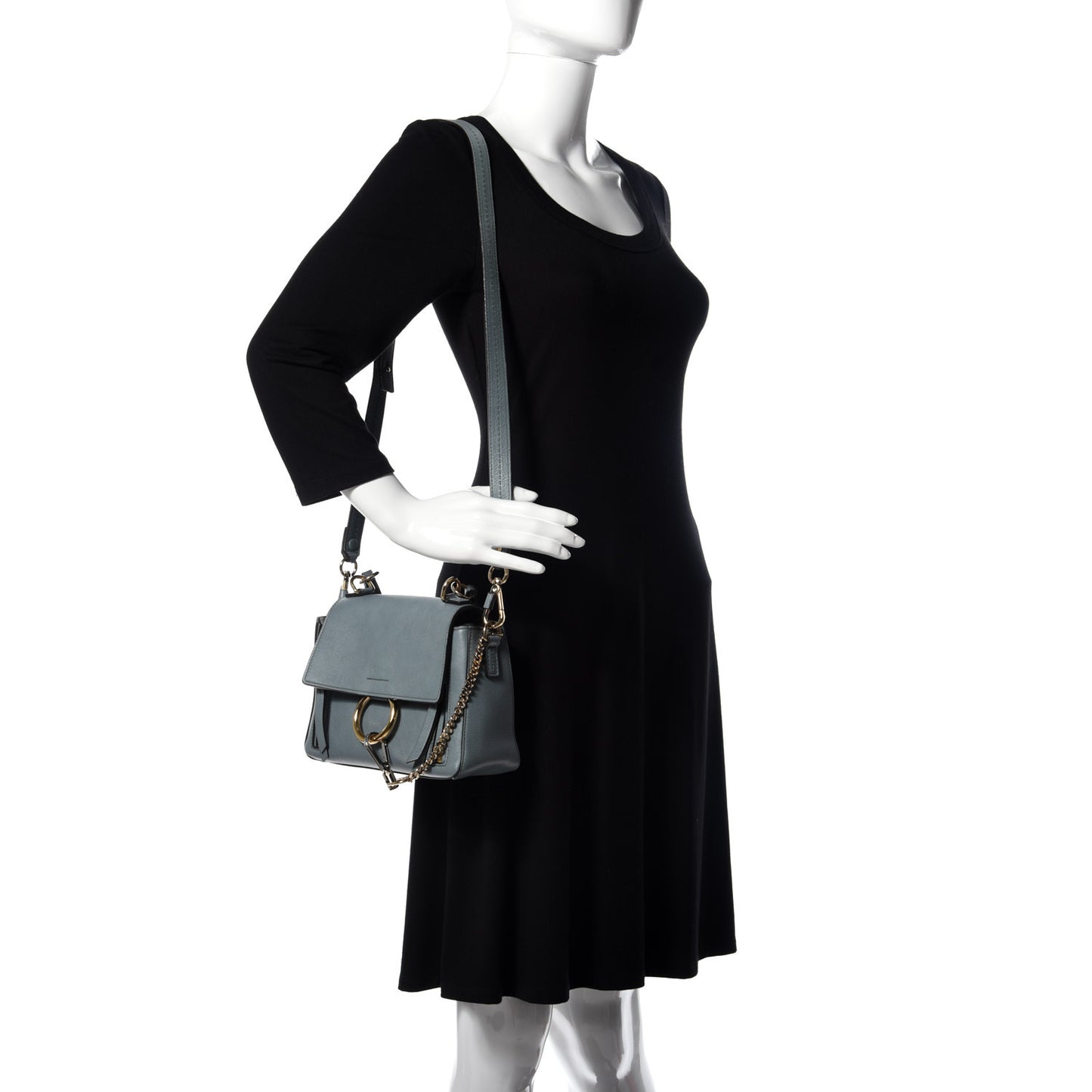 Calfskin Mini Faye Day Shoulder Bag Cloudy Blue
