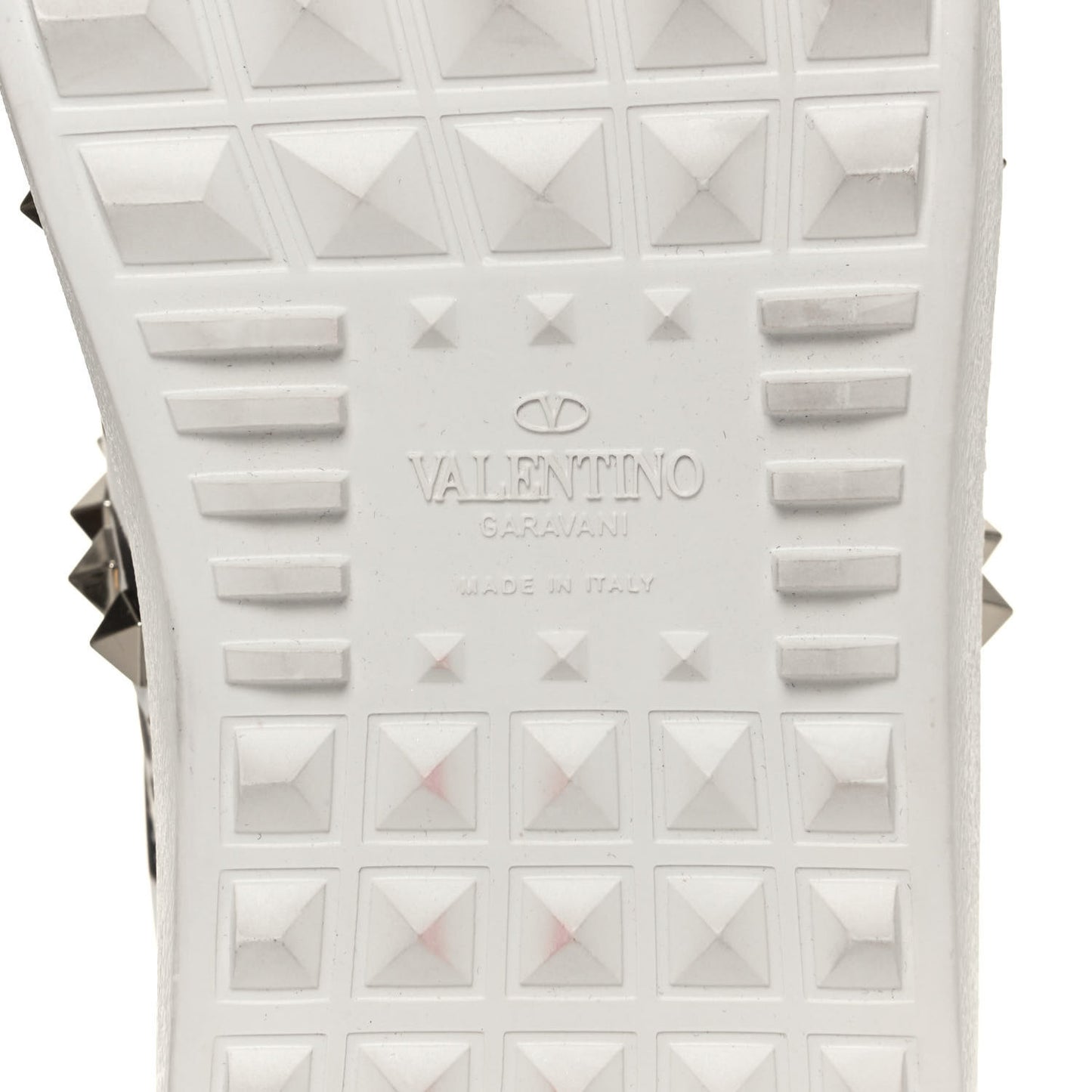 Calfskin Leopard Print Rockstud Untitled Open Sneakers 40 White