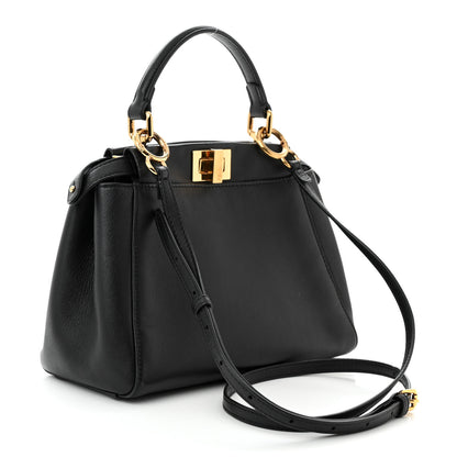 Fendi Nappa Mini Peekaboo Iconic Satchel Black 3 of 10