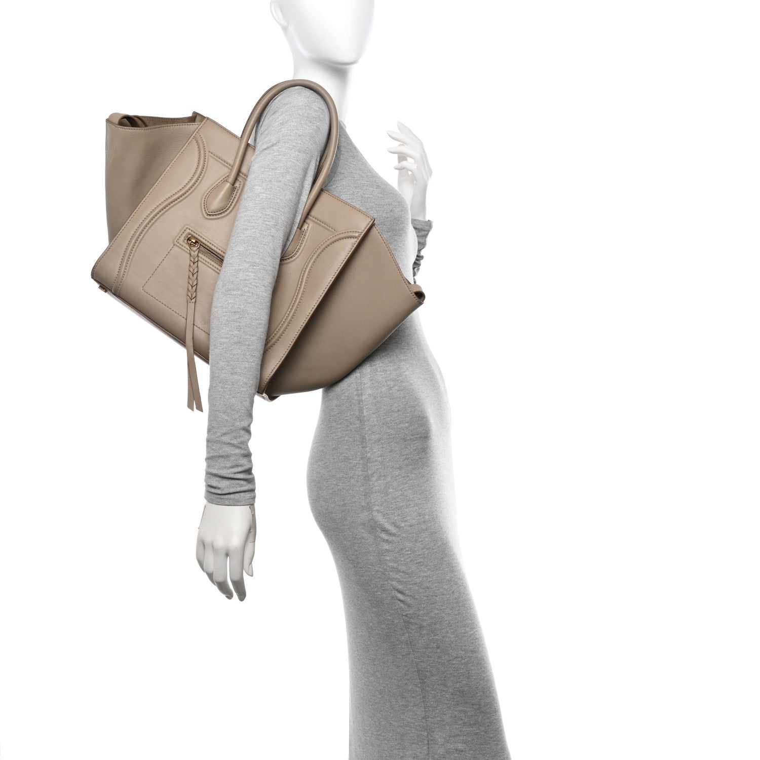 Celine Supple Calfskin Medium Phantom Luggage Beige 2 of 10