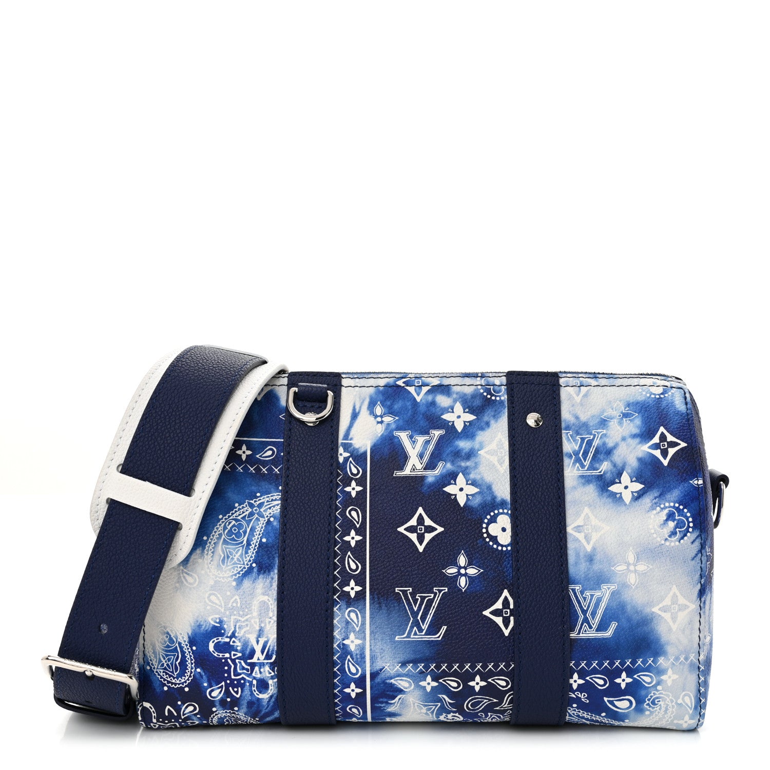 Louis Vuitton Cowhide Monogram Bandana City Keepall Blue 1 of 9