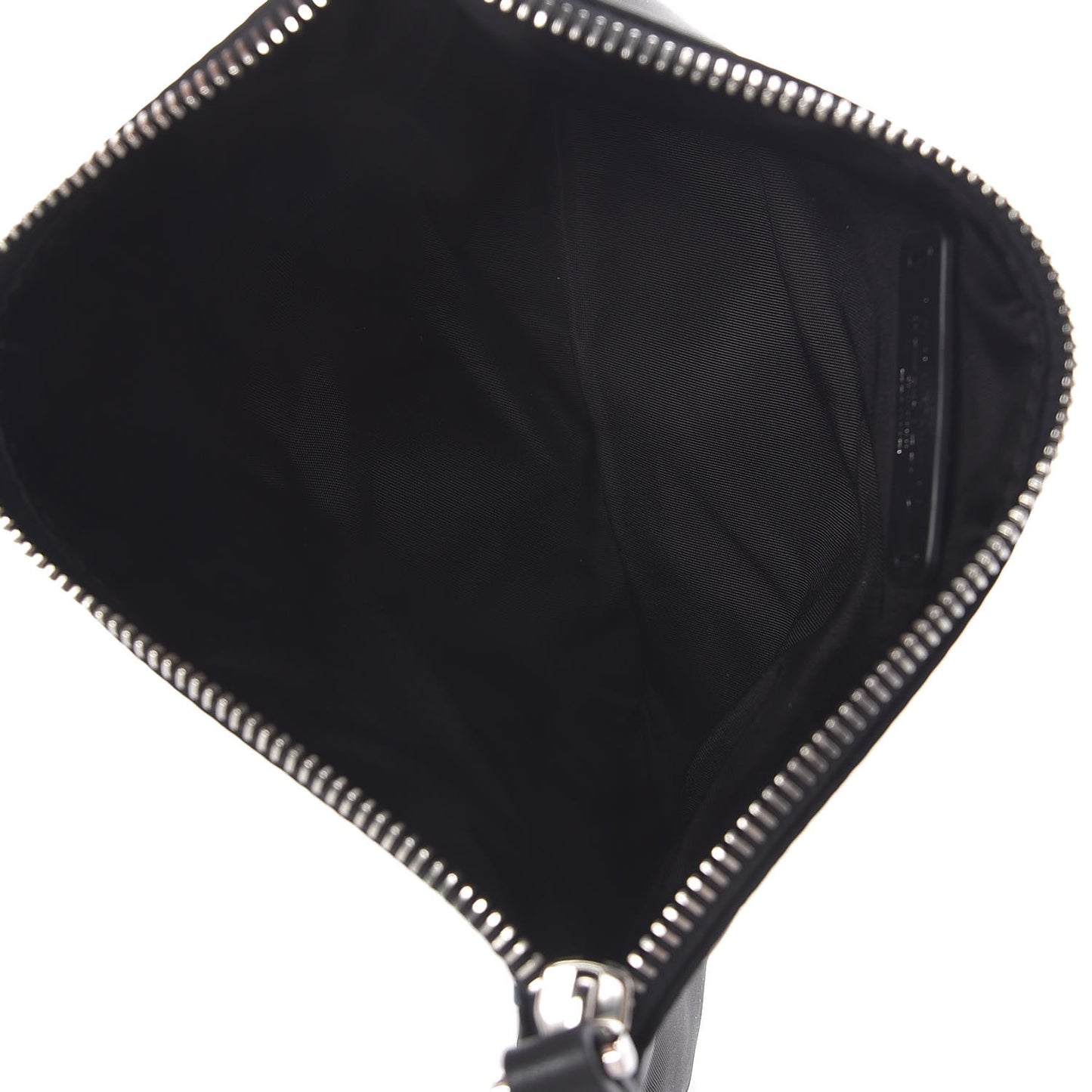 Nylon Embroidered Arcade Wristlet Pouch Black