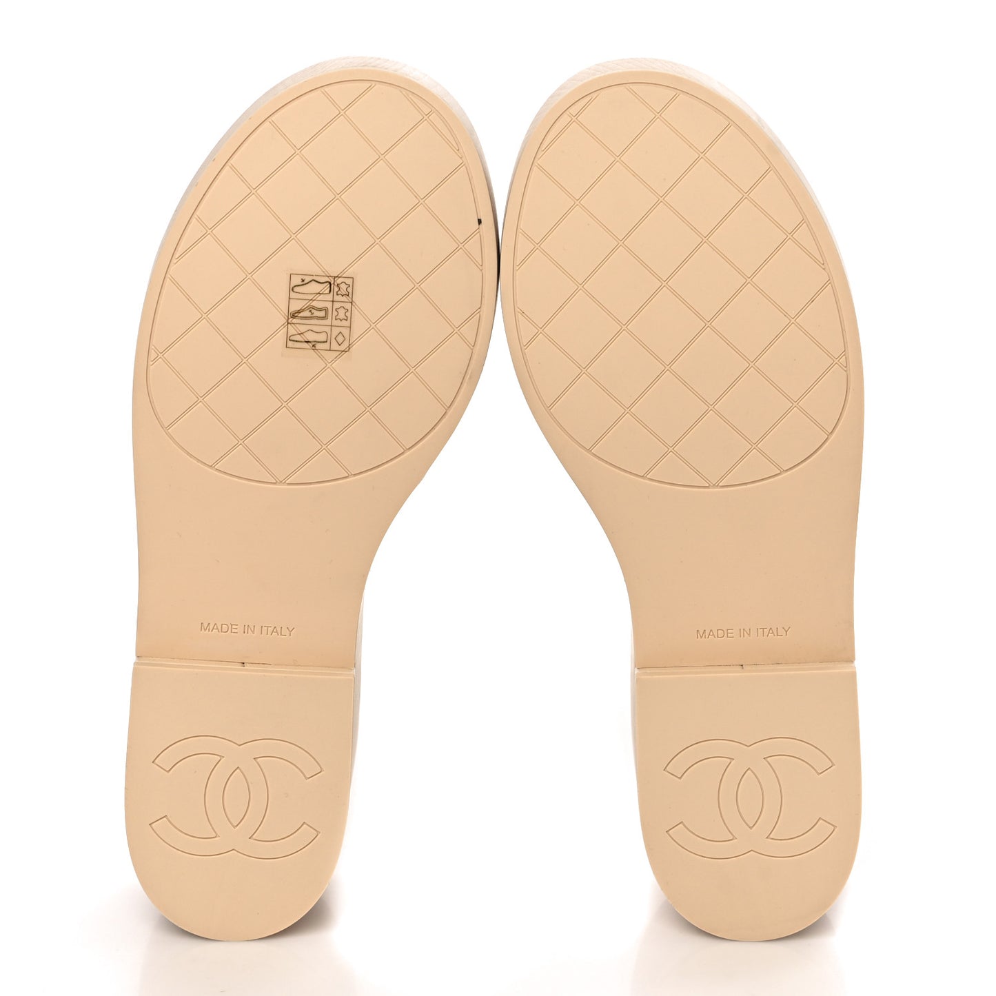 Lambskin Quilted CC Slip On Platform Sandals 39 Beige