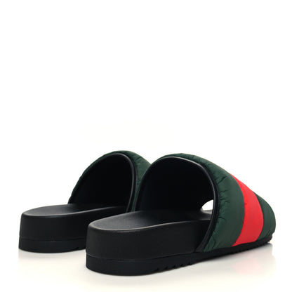 Gucci Nylon Web Mens Slide Sandals 11 Black Green Red 4 of 9