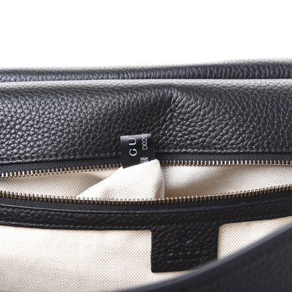 Gucci Calfskin Medium GG Marmont Top Handle Bag Black 6 of 9