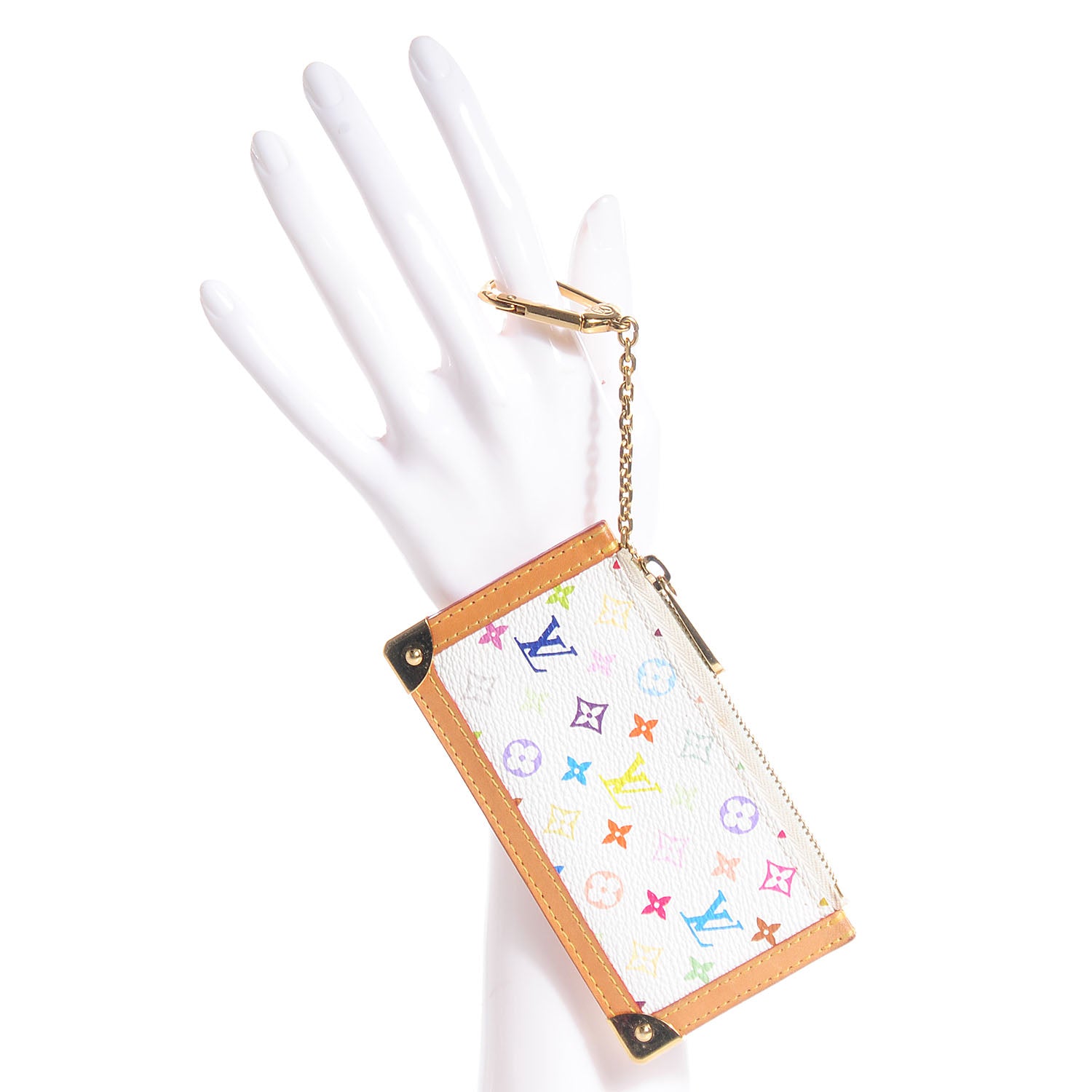 Louis Vuitton Monogram Multicolor Key Pouch White 2 of 7
