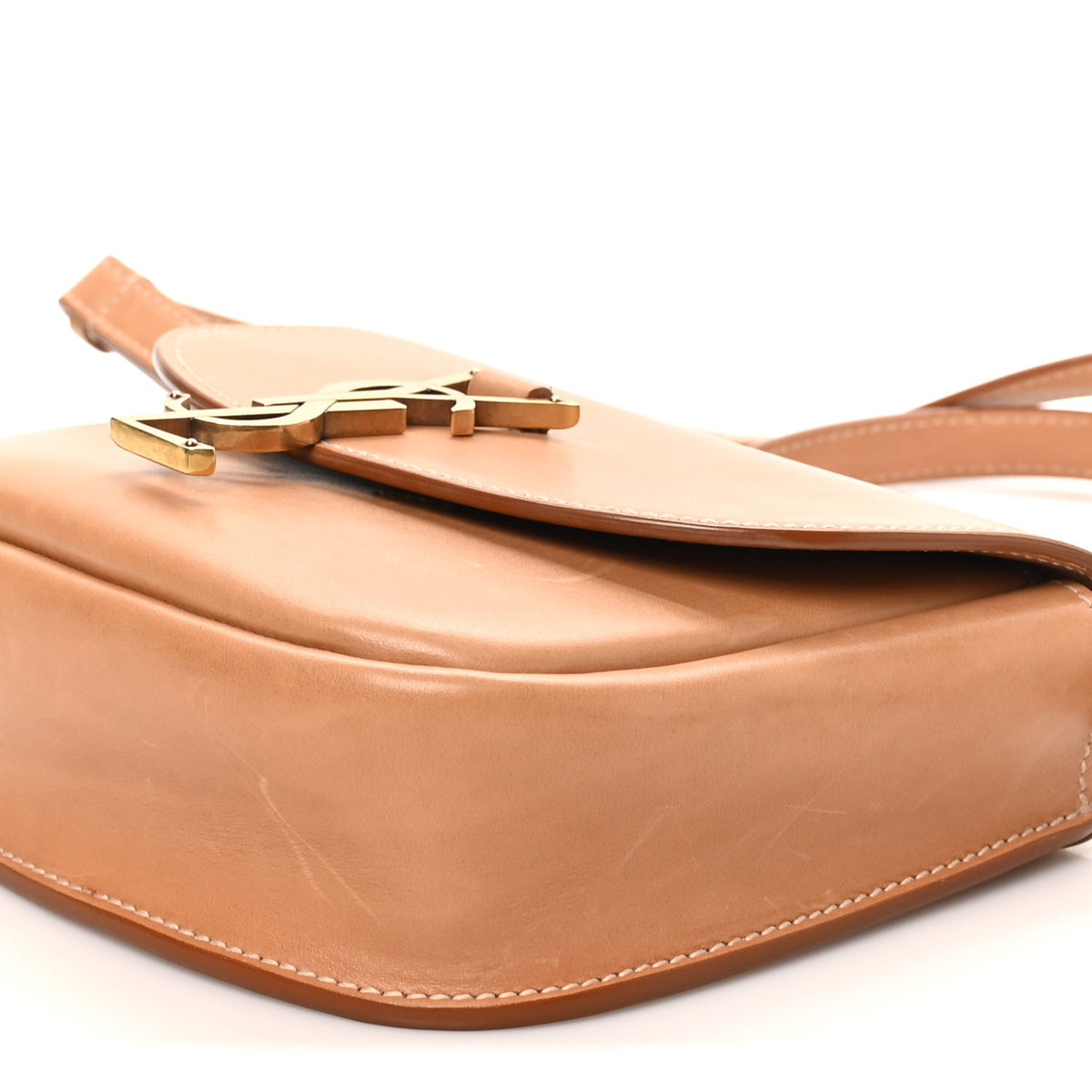 Saint Laurent Smooth Vintage Calfskin Small Kaia Satchel Brown Gold 8 of 8
