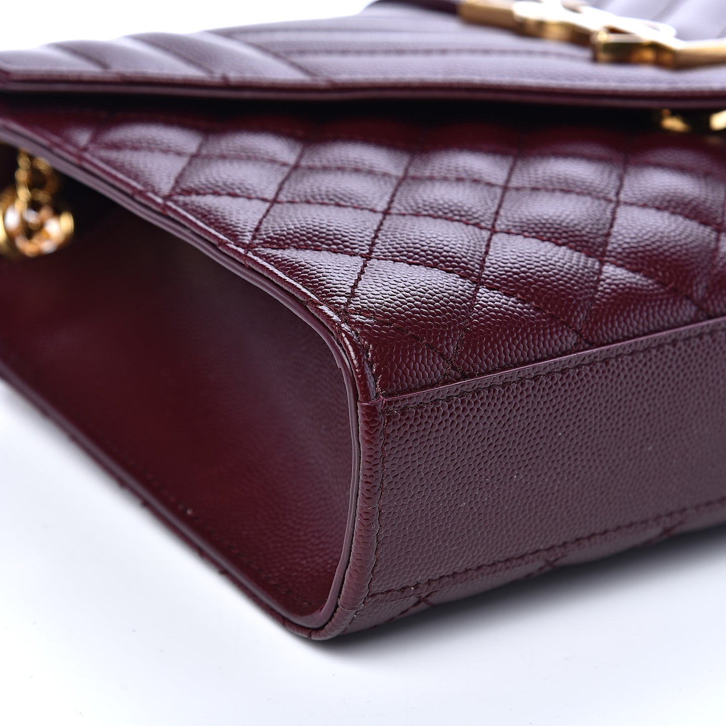 Grain De Poudre Textured Mixed Matelasse Medium Triquilt Monogram Satchel Rouge Legion