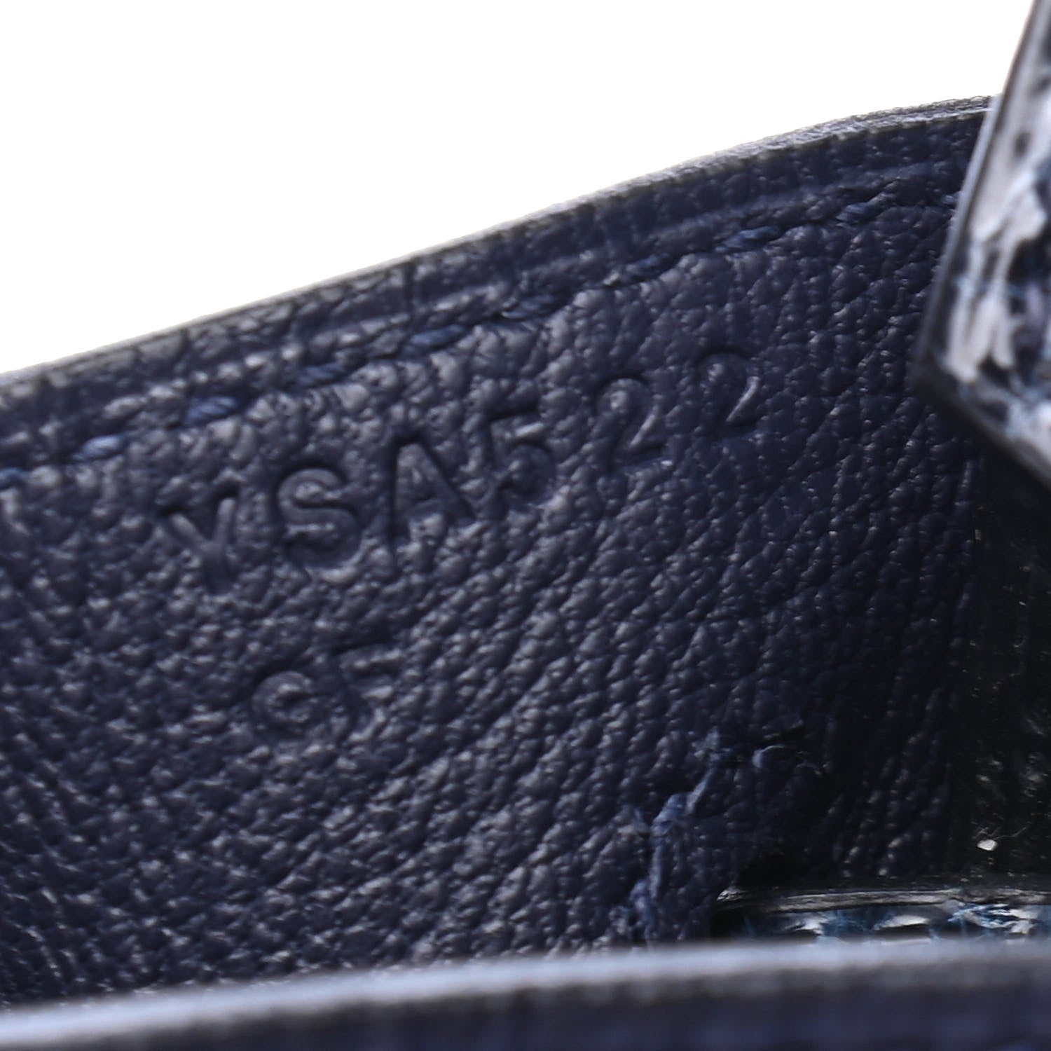 Hermes Togo Shiny Niloticus Crocodile Birkin Touch 25 Bleu Nuit Bleu Baltique 6 of 11