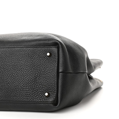 Burberry Grainy Calfskin House Check Medium Maidstone Black 6 of 14