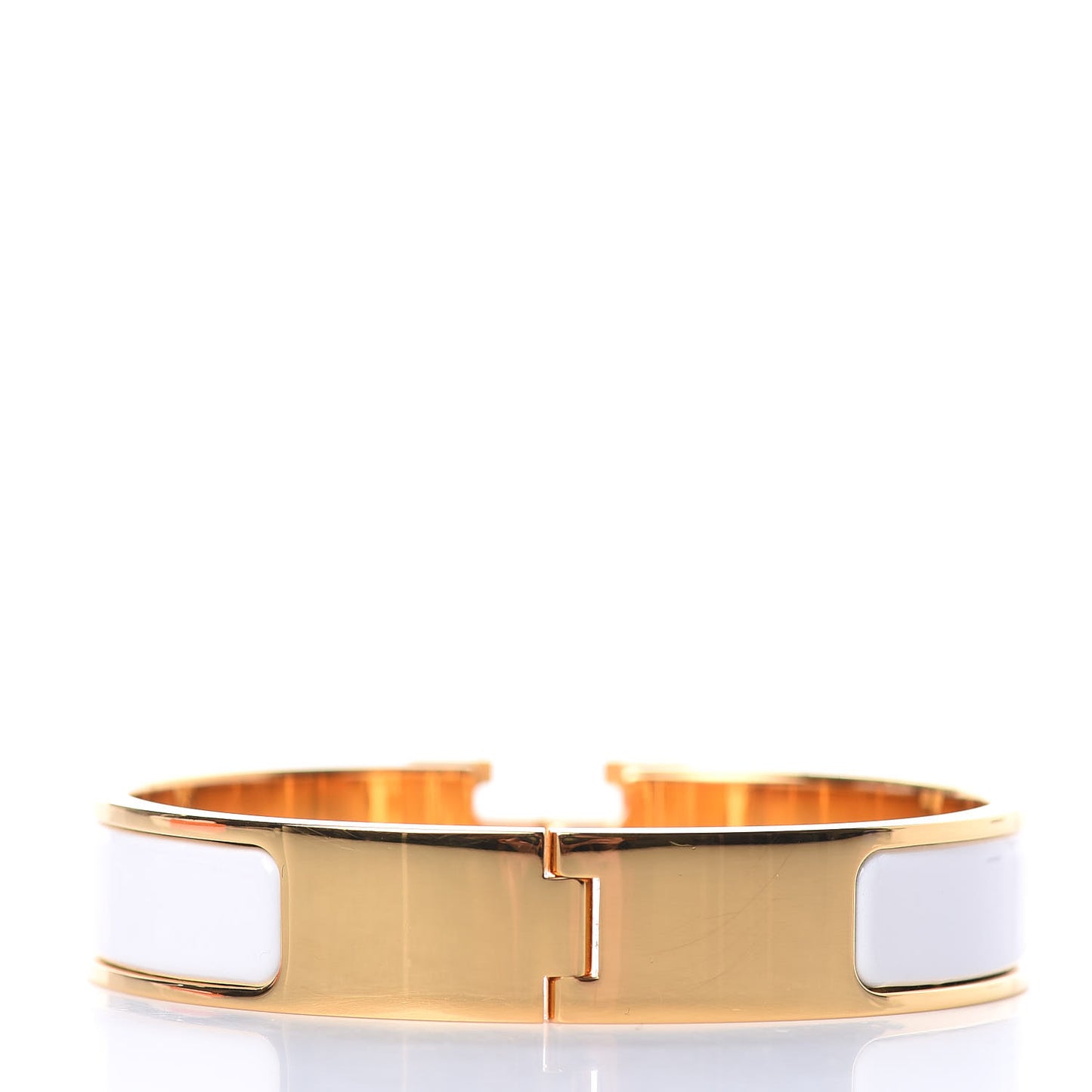 Enamel Narrow Clic Clac H Bracelet PM White