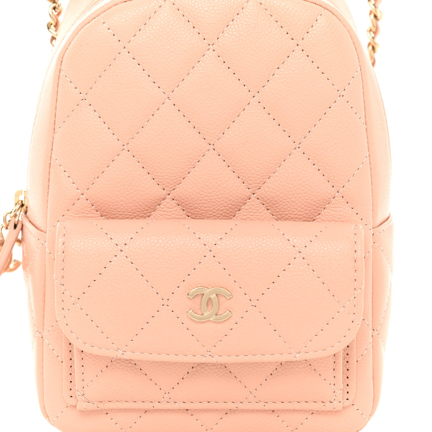 Chanel Caviar Quilted CC Mini Classic Backpack Light Pink 7 of 10
