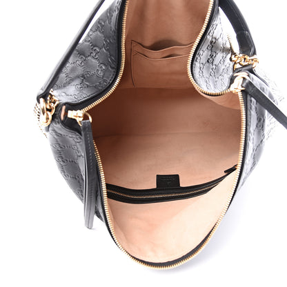 Gucci Guccissima Signature Large Linea A Hobo Black 4 of 10