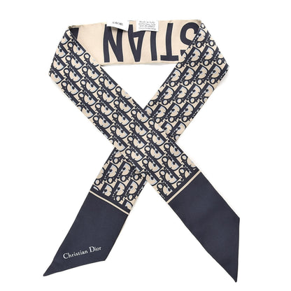 Christian Dior Silk Oblique Mitzah Scarf Blue 1 of 4