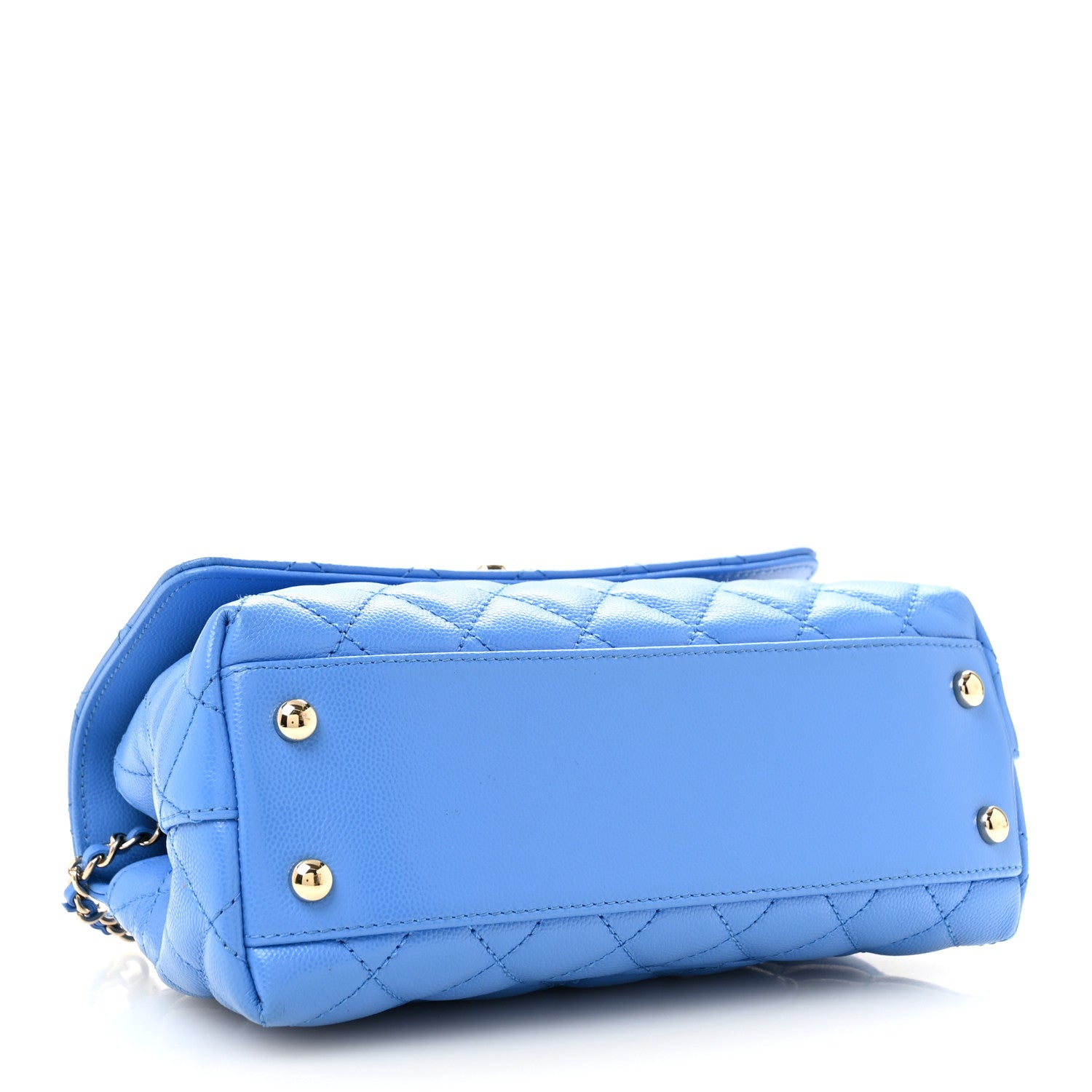 Chanel Caviar Quilted Mini Coco Handle Flap Blue 3 of 12