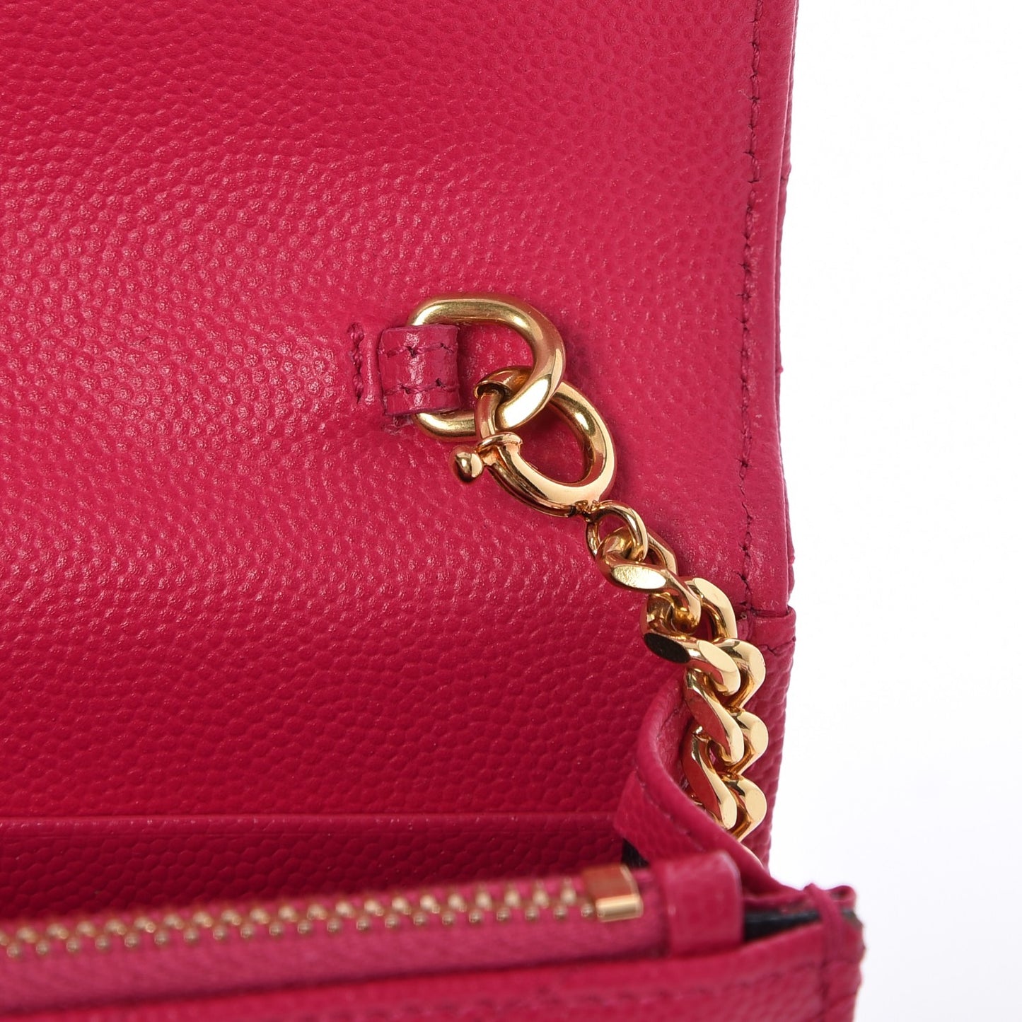 Grain De Poudre Matelasse Chevron Monogram Envelope Chain Wallet Bubblegum