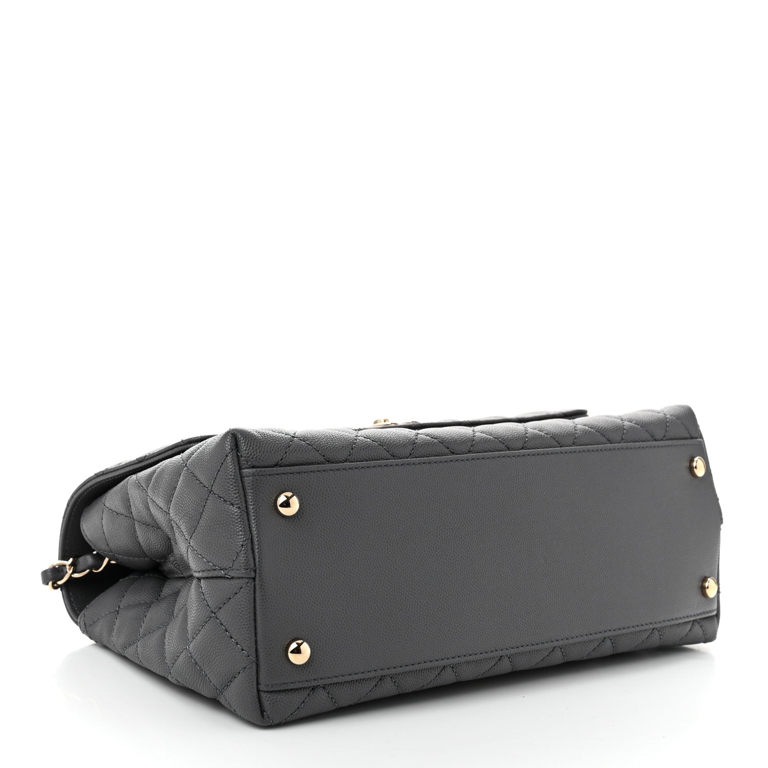 Chanel Caviar Quilted Small Coco Handle Flap Dark Grey 4 of 11