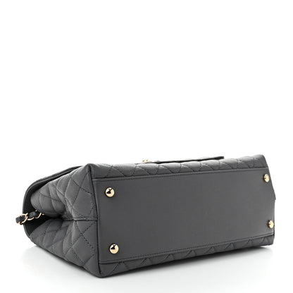 Chanel Caviar Quilted Small Coco Handle Flap Dark Grey 4 of 11