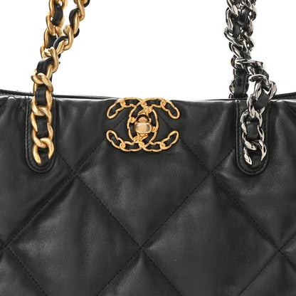 Chanel Lambskin Quilted Chanel 19 Shopping Bag Black 8 of 10